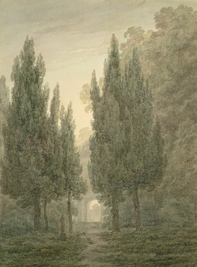 Nei giardini della Villa Pamphili da John Robert Cozens